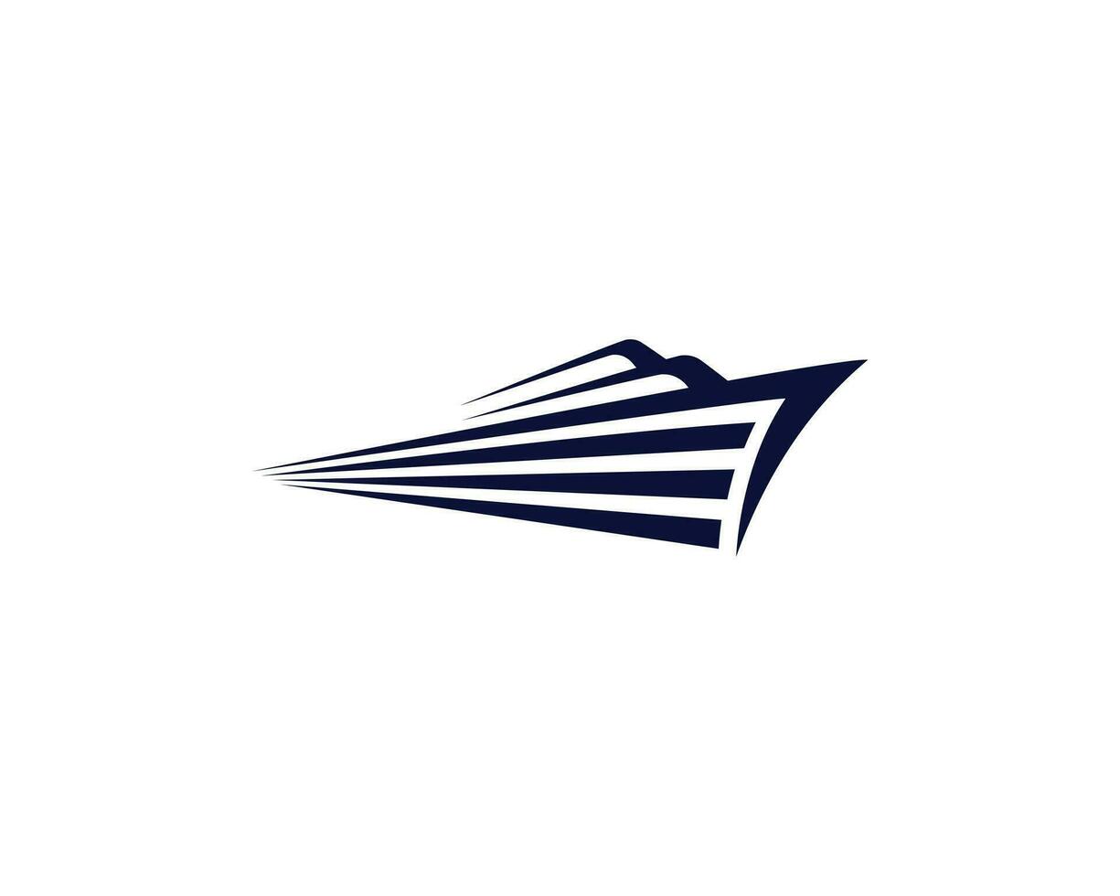 Abstract sailing boat with waves logo design concept vector icon.