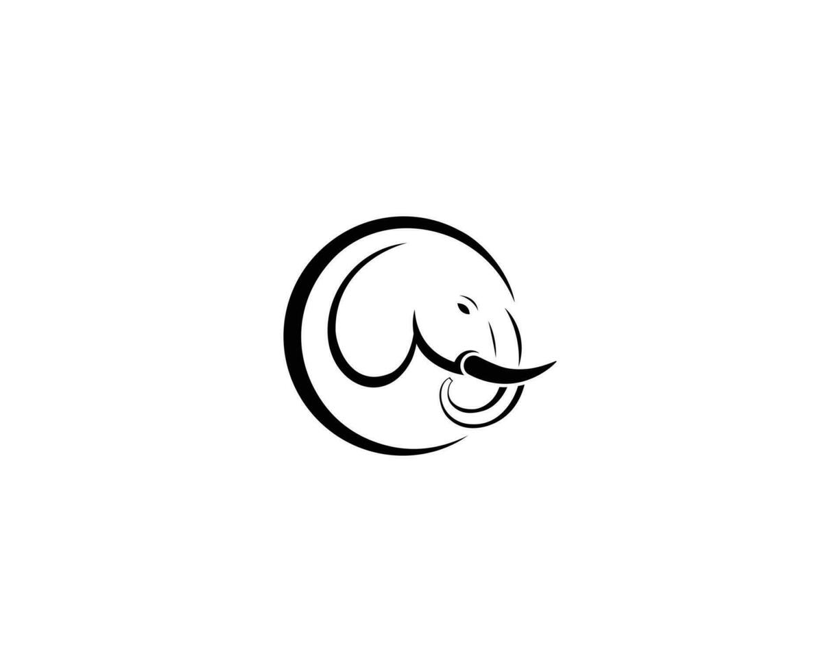 Modern elephant head circle logo icon design inspiration vector concept.
