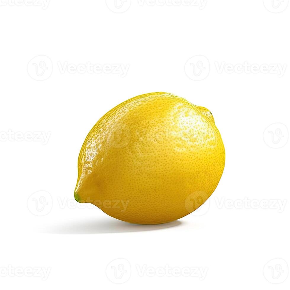 Fresh lemon isolated on white background. photo