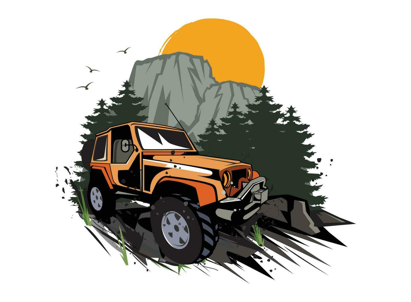 offroad adventure jeep T Shirts logo designs vector