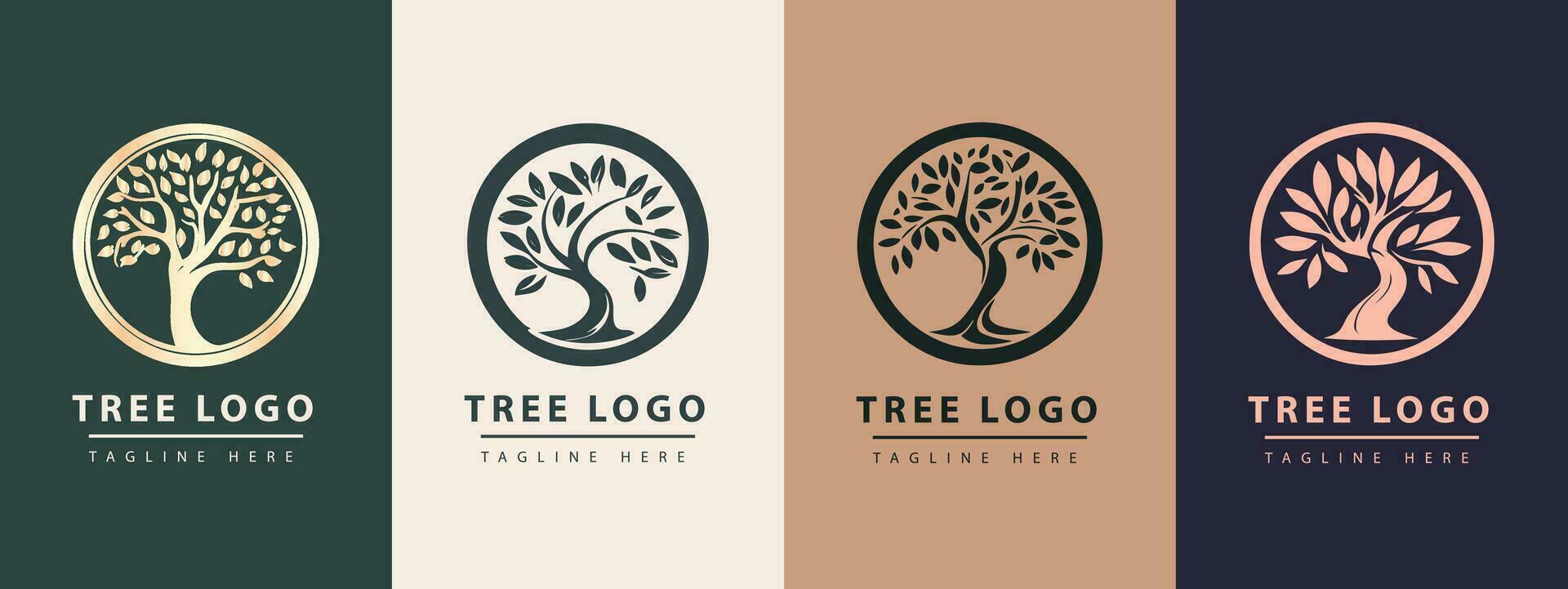 Tree vector icon. Logo design Premium Vector.