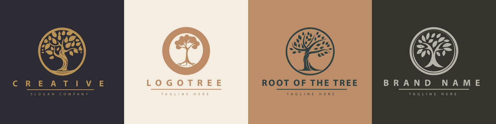 Tree vector icon. Logo design Premium Vector.