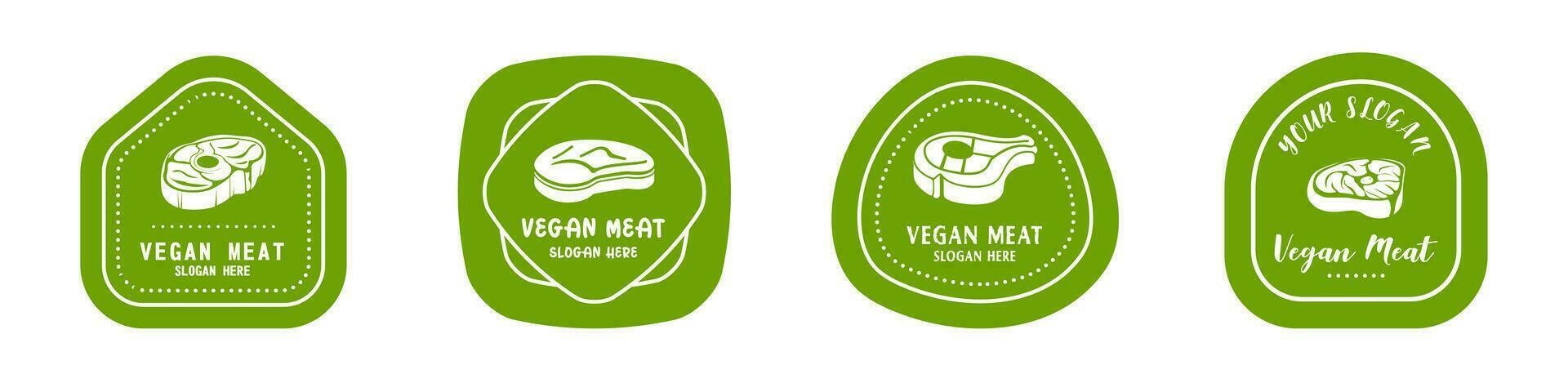 vegetariano carne prima logo. planta establecido carne logo. vector