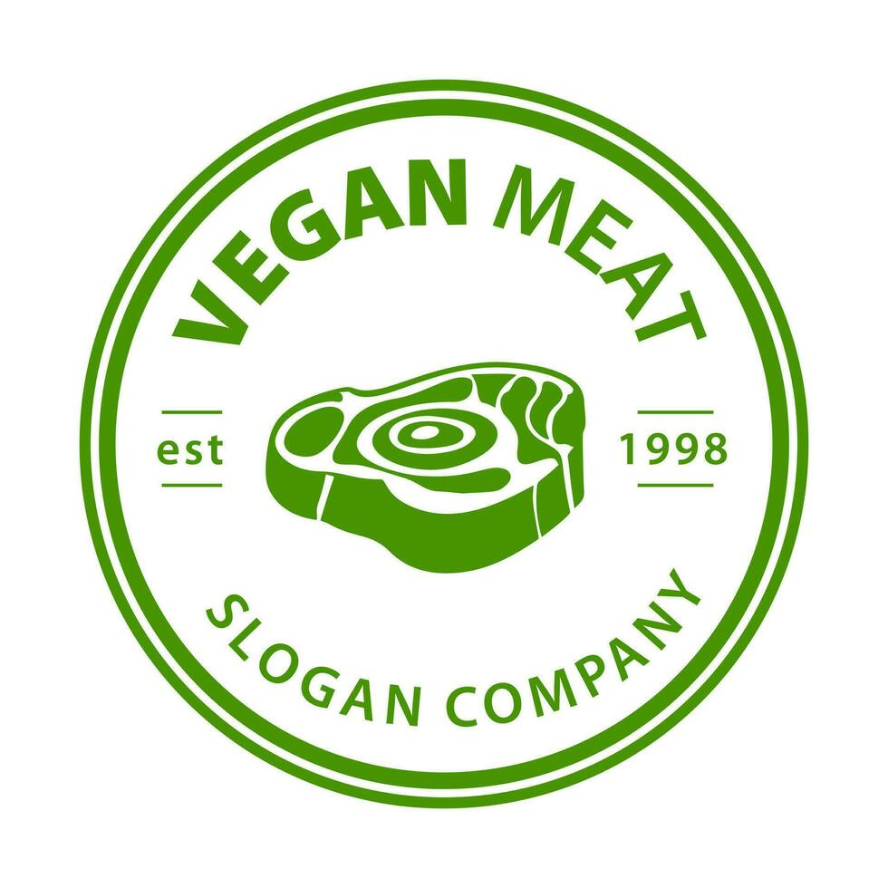 vegetariano carne prima logo. planta establecido carne logo. vector