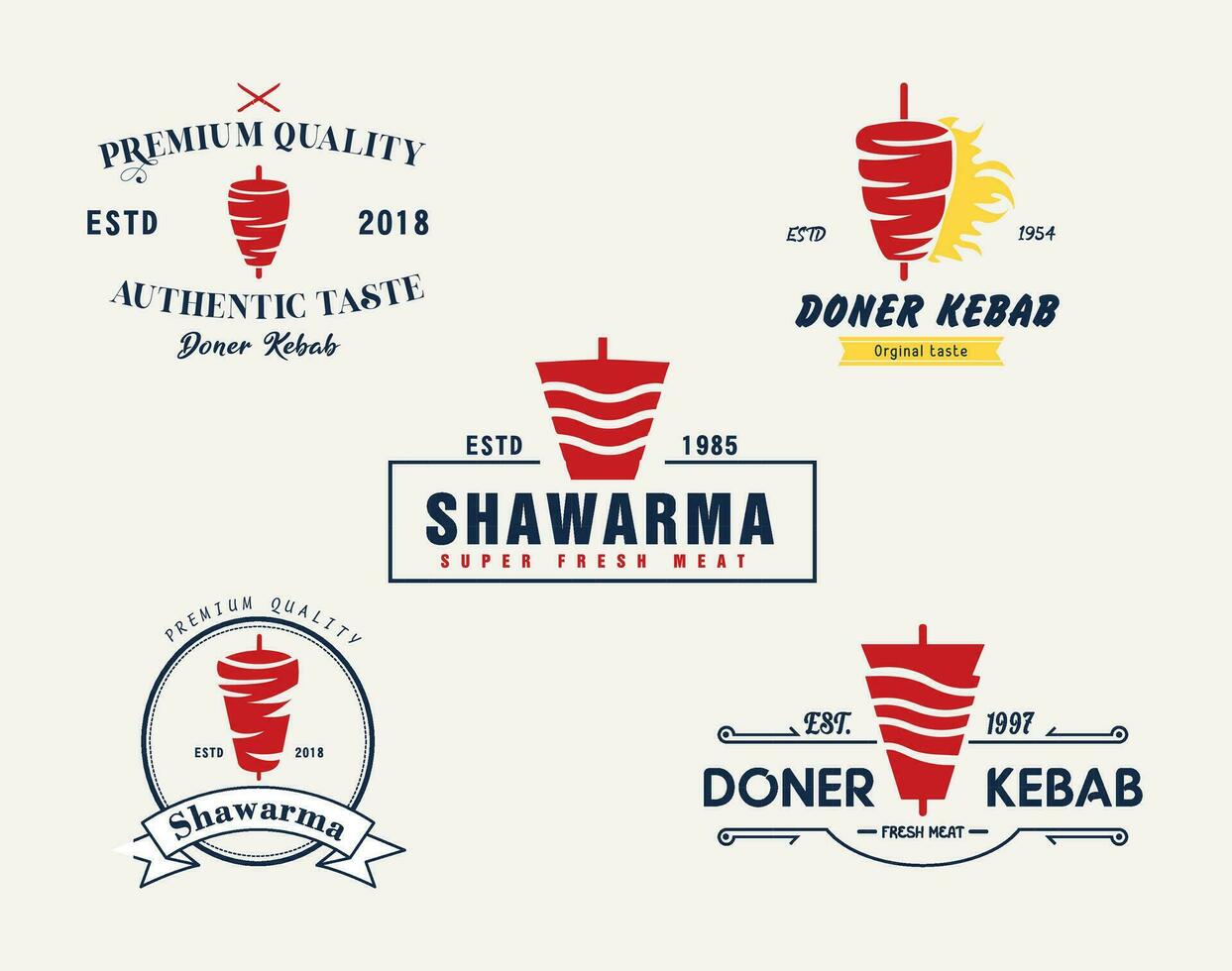 Shawarma logo for restaurants and markets. Vector Illustration.