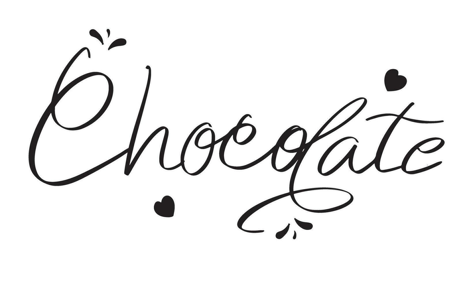 Chocolate love heart font text calligraphy hand written symbol