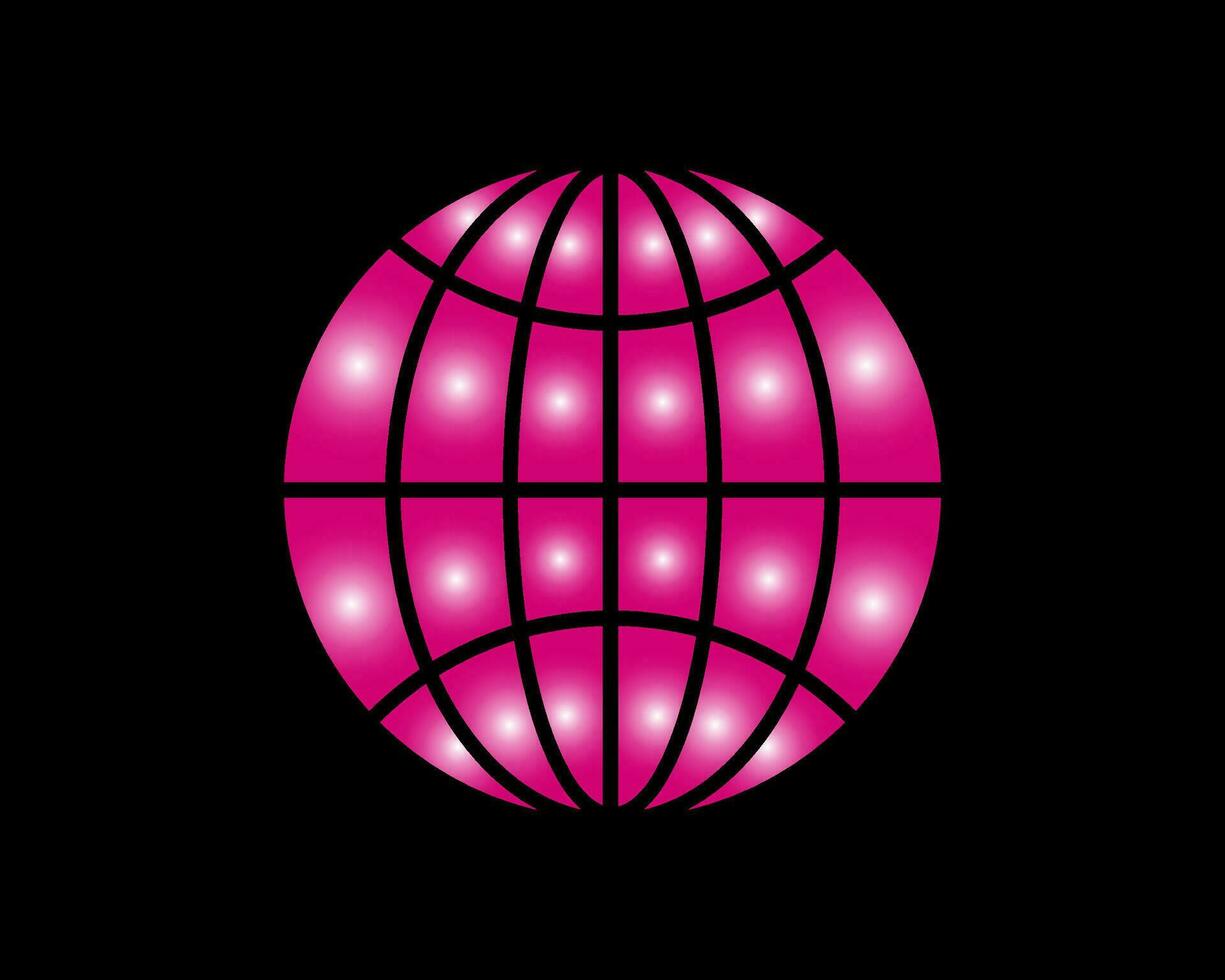 Globe icon vector line art design.