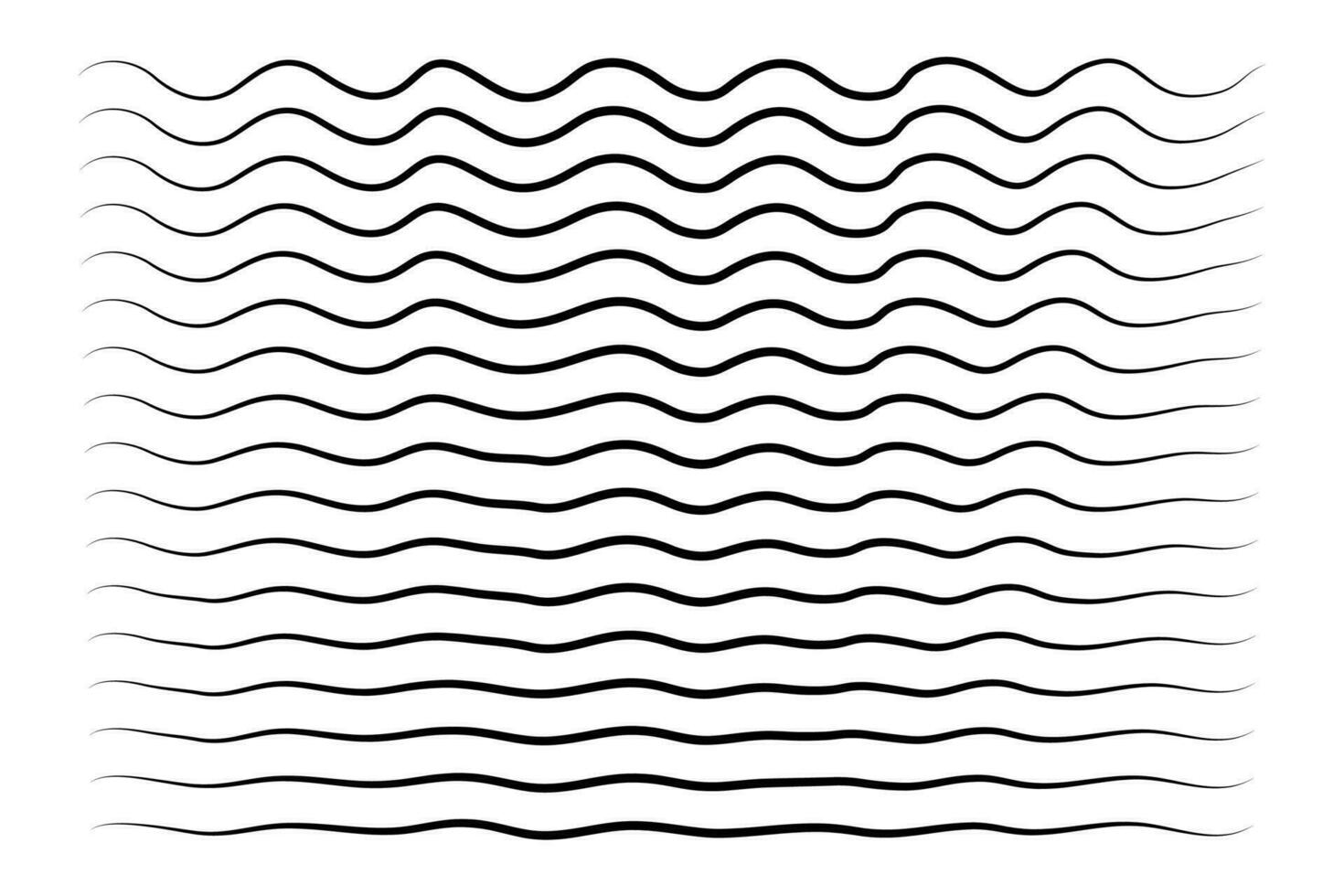 Set of wavy horizontal lines. Simple vector linear illustration.