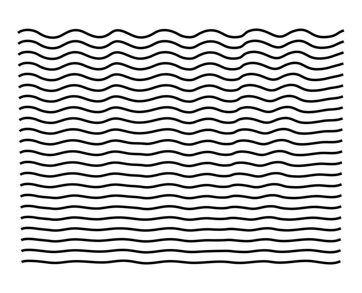 Set of wavy horizontal lines. Simple vector linear illustration.