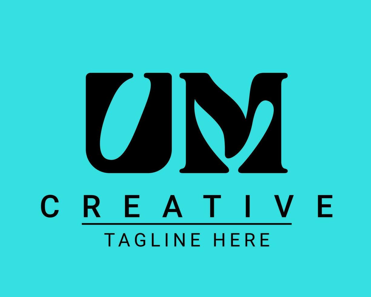 Modern creative letter U M minimalist logo design. vector