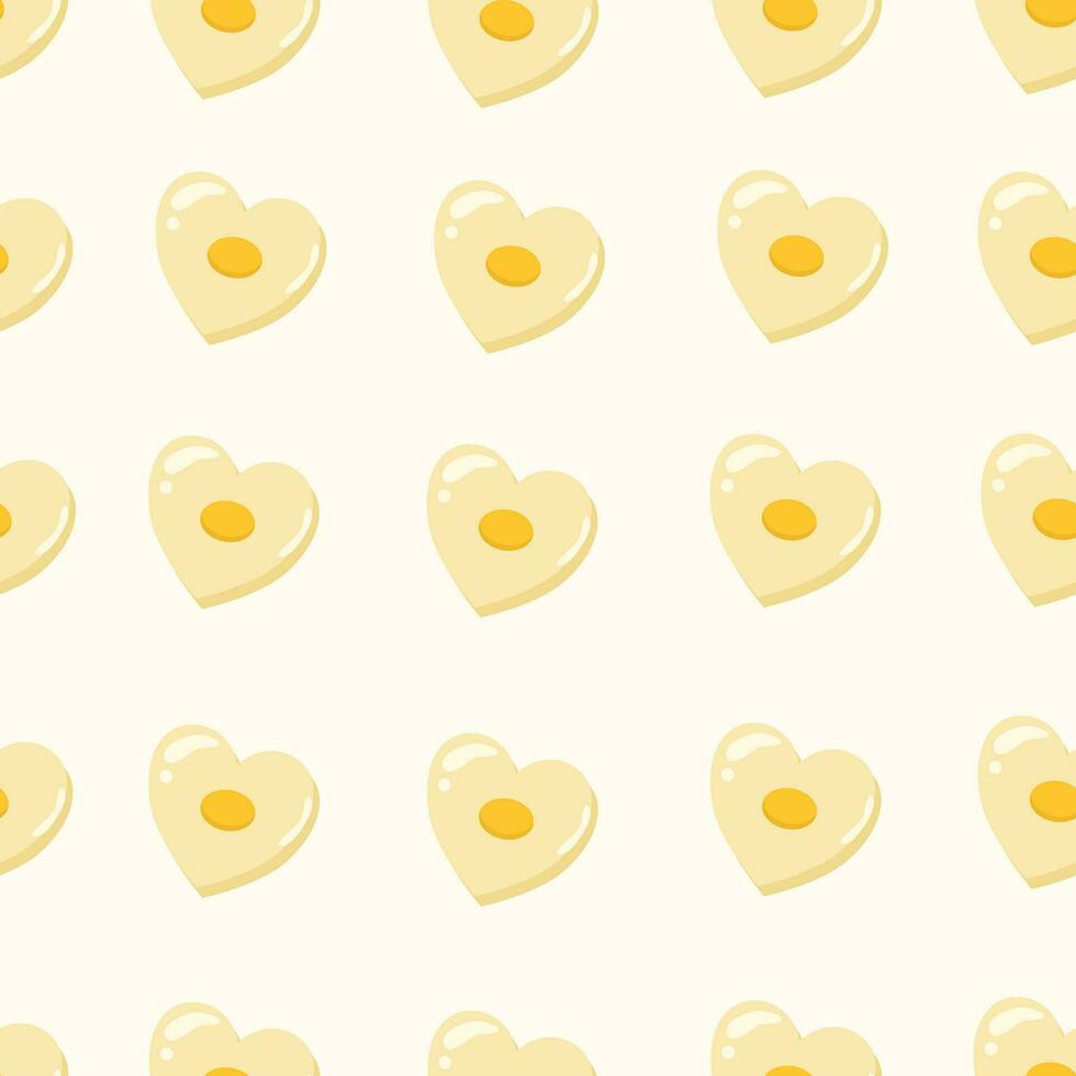 Seamless pattern with cute egg. Broken eggs seamless pattern. Scrambled eggs. Breakfast background. Background for notebooks, textbooks, school and education topics. Vector illustration