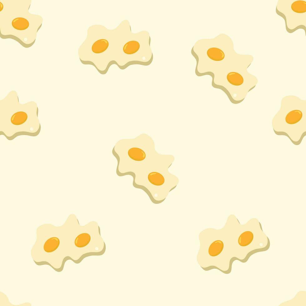 Seamless pattern with cute egg. Broken eggs seamless pattern. Scrambled eggs. Breakfast background. Background for notebooks, textbooks, school and education topics. Vector illustration