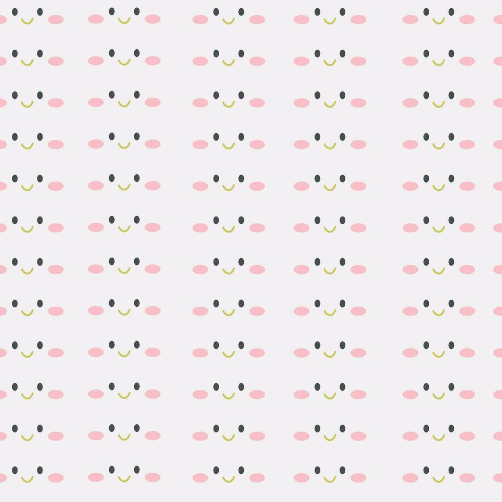 Seamless pattern with kawaii styles. Smiling emoticons. Hand drawn trendy Vector illustration for kids. Good for Fabric, textile, giftware, wallpaper, for book design and more