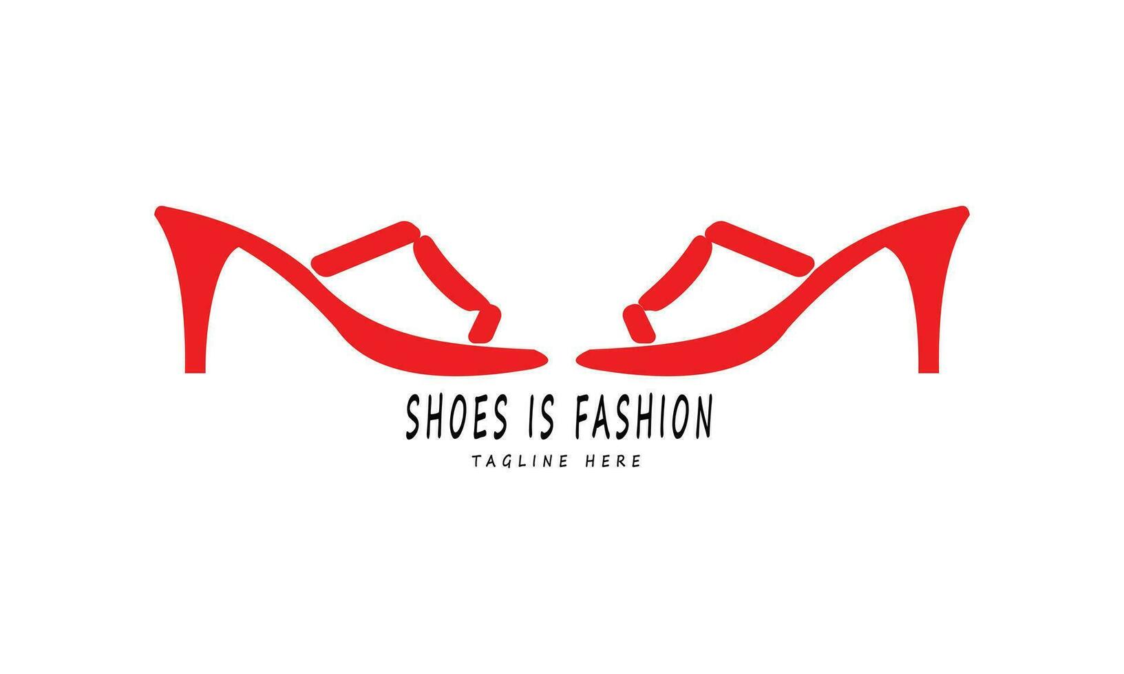 Red high heeled women's shoes are a symbol of trending fashion vector