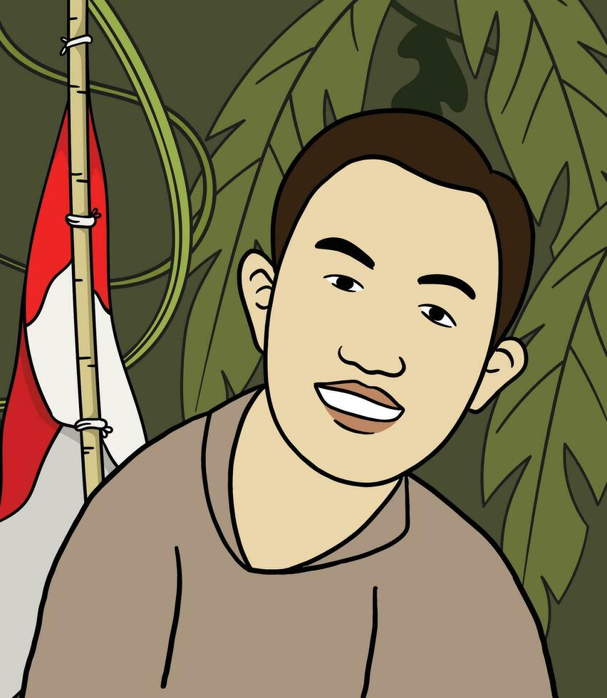 ismail marzuki retrato ilustración. contento indonesio nacional héroes día vector