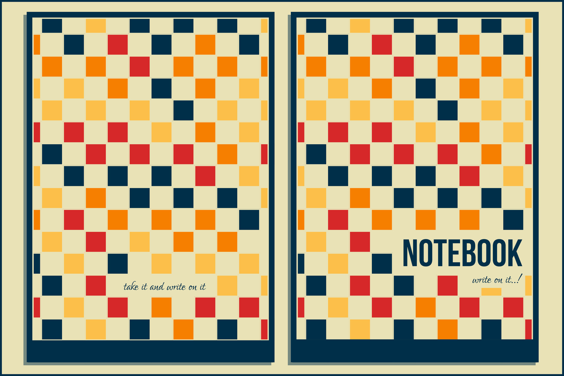 colorful notebook cover with retro color style 25942650 Vector Art at