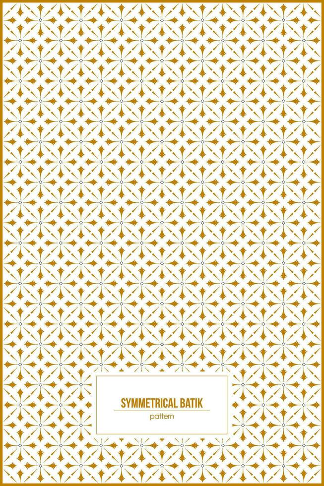 symmetrical batik pattern with dominant gold color vector