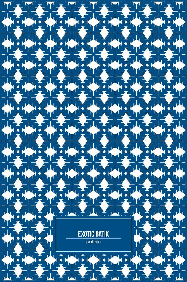 exotic pattern of simple blue batik vector