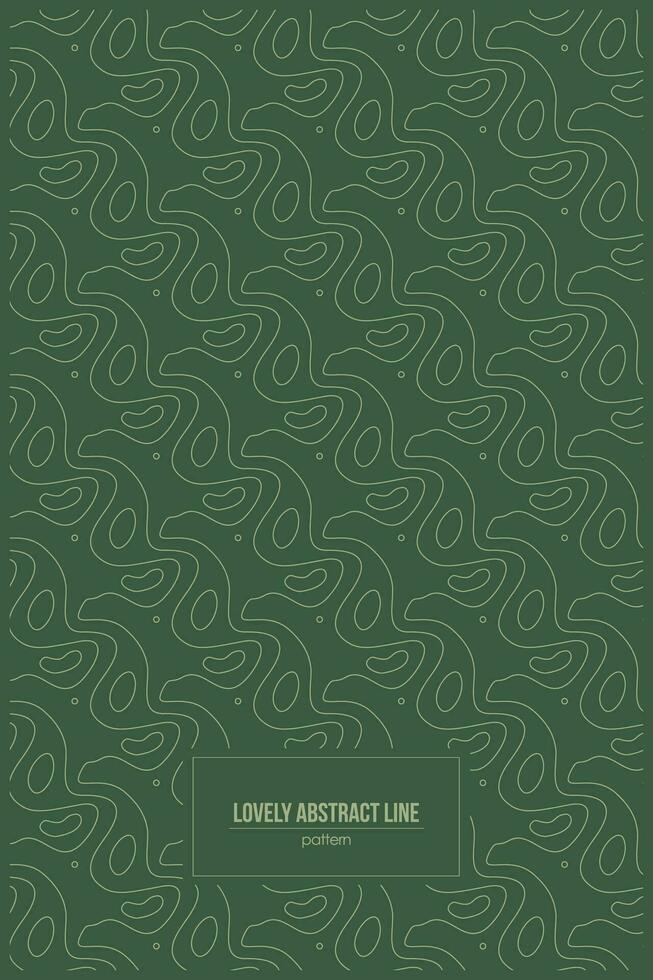 lovely abstract curly line pattern with retro green background vector