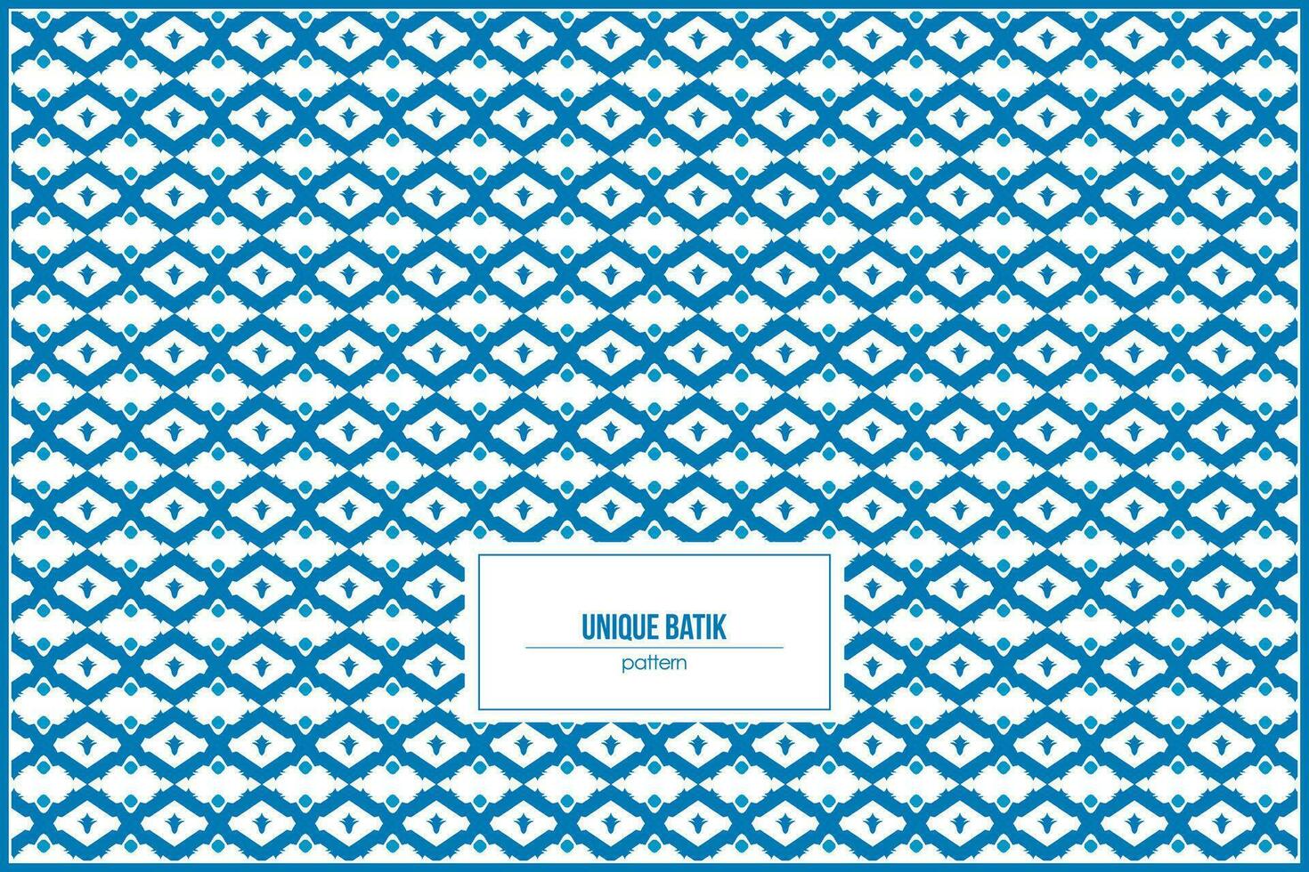 unique batik pattern with beautiful blue ornament vector