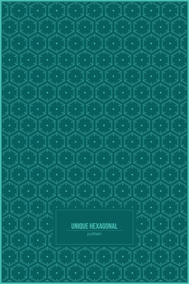 unique hexagonal pattern with dark turquoise background vector