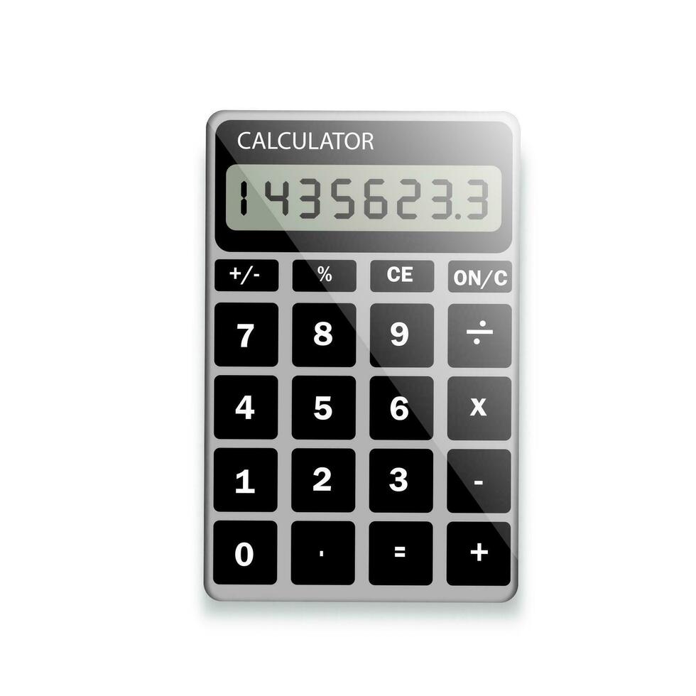 calculadora en un blanco fondo, Derecho ver vector