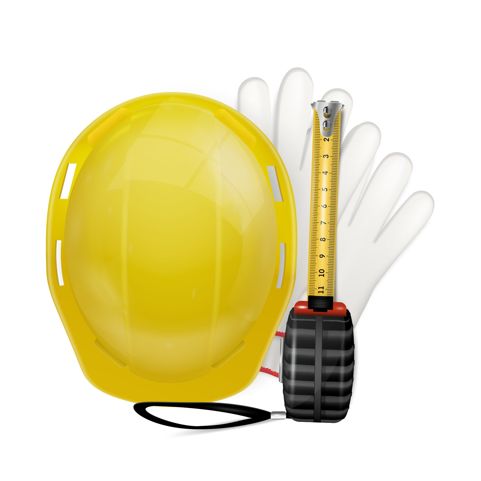 Symbol in the form of construction accessories on a white background