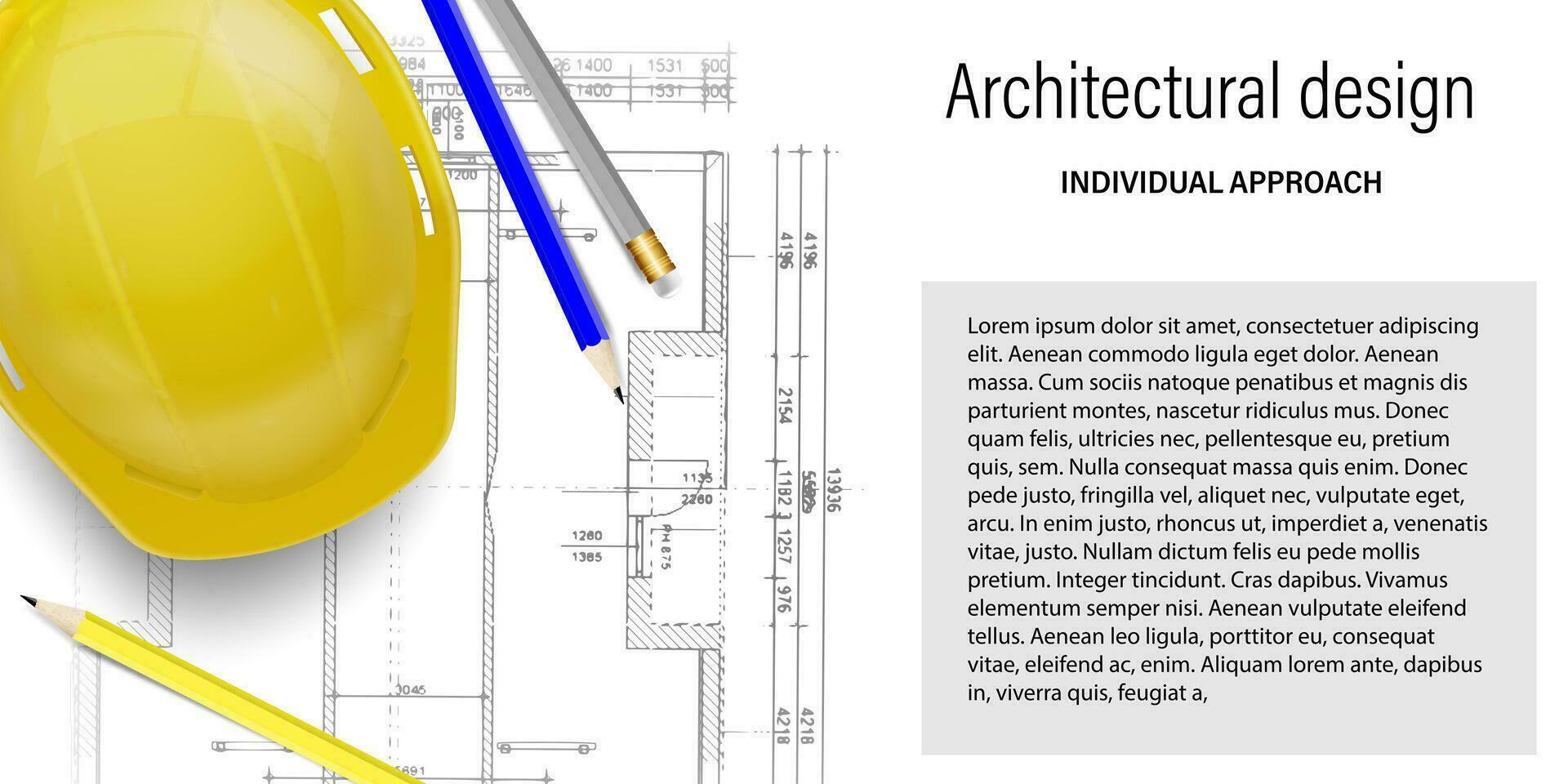 diseño para decoración de un construcción empresa con elementos de herramientas y protector equipo vector