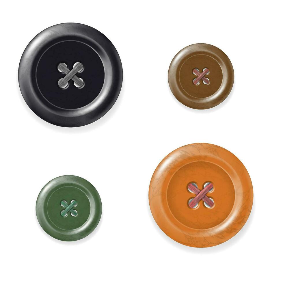 Beautiful bright buttons of different colors and sizes vector