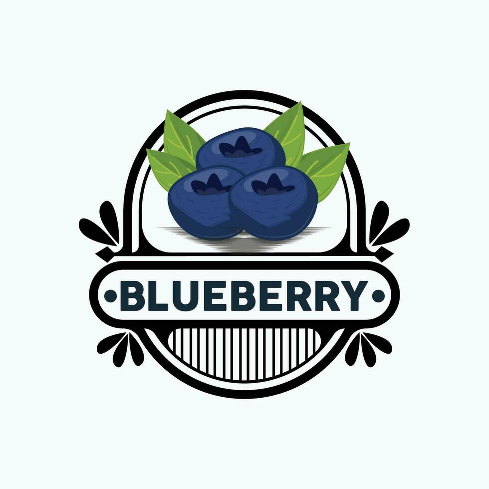 Blueberry Logo, Garden Farm Fresh Fruit Vector, Elegant Simple Design, Symbol Illustration Template vector