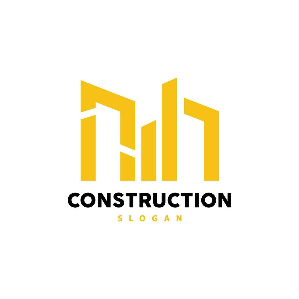 Building Logo, Vector For Building Construction, Premium Simple Line Design