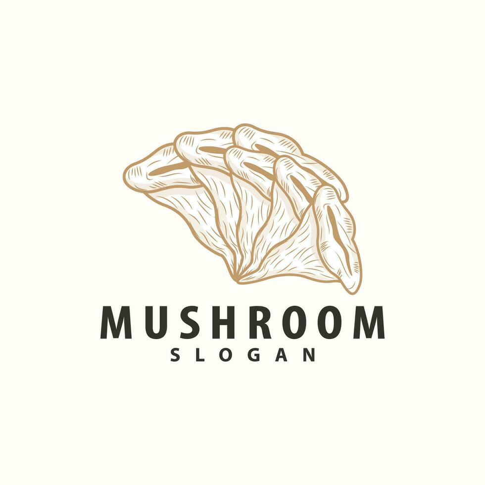 Mushroom Logo, Retro Minimalist Design, Food Vector, Mushroom Plant, Icon Illustration Symbol vector