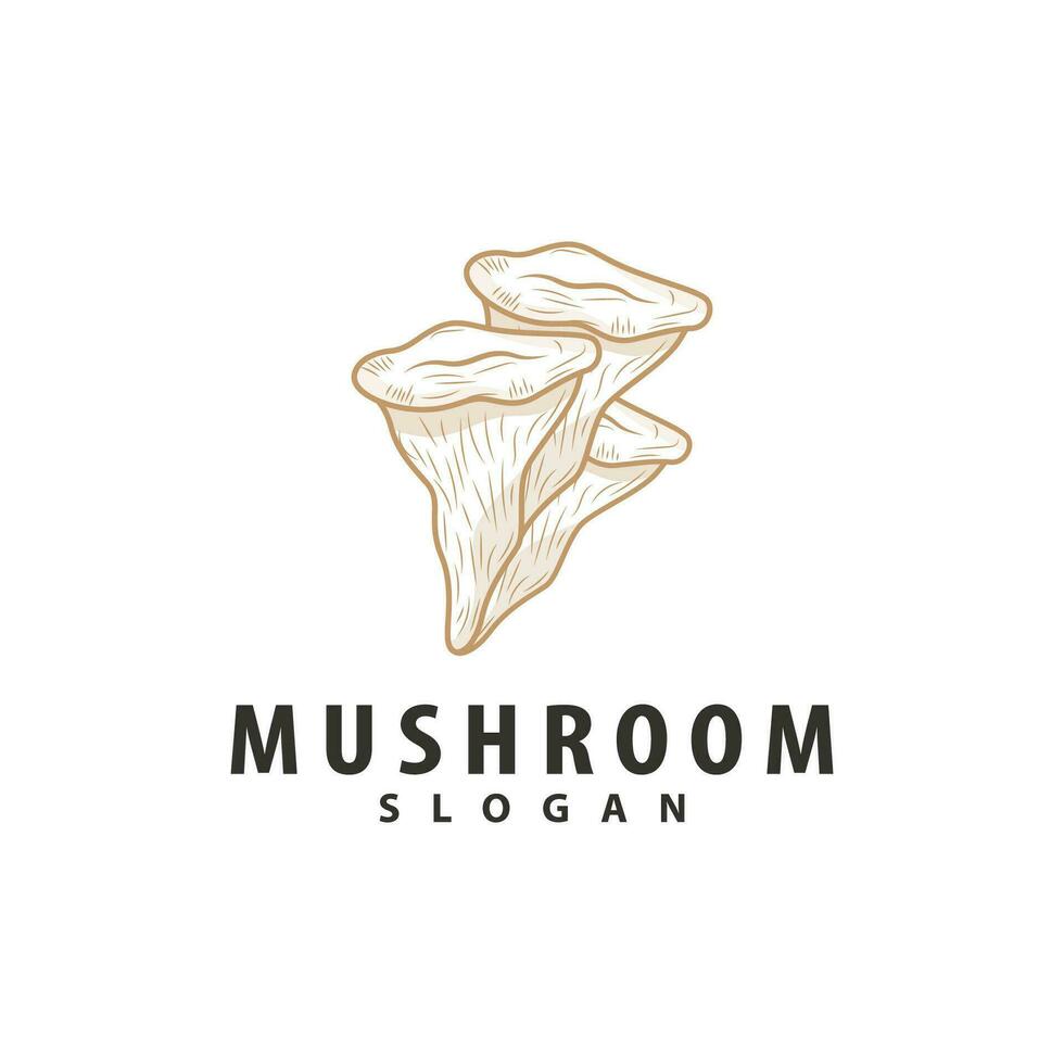 Mushroom Logo, Retro Minimalist Design, Food Vector, Mushroom Plant, Icon Illustration Symbol vector