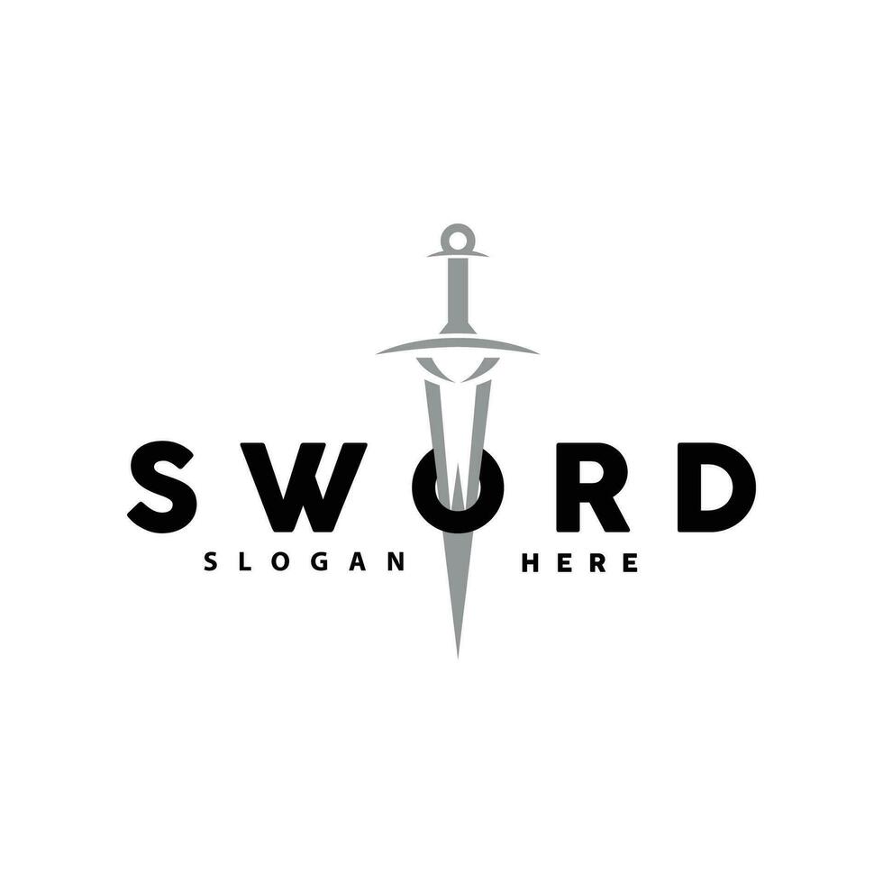 espada logo, combatiente guerra arma vector, prima retro Clásico tipografía diseño vector