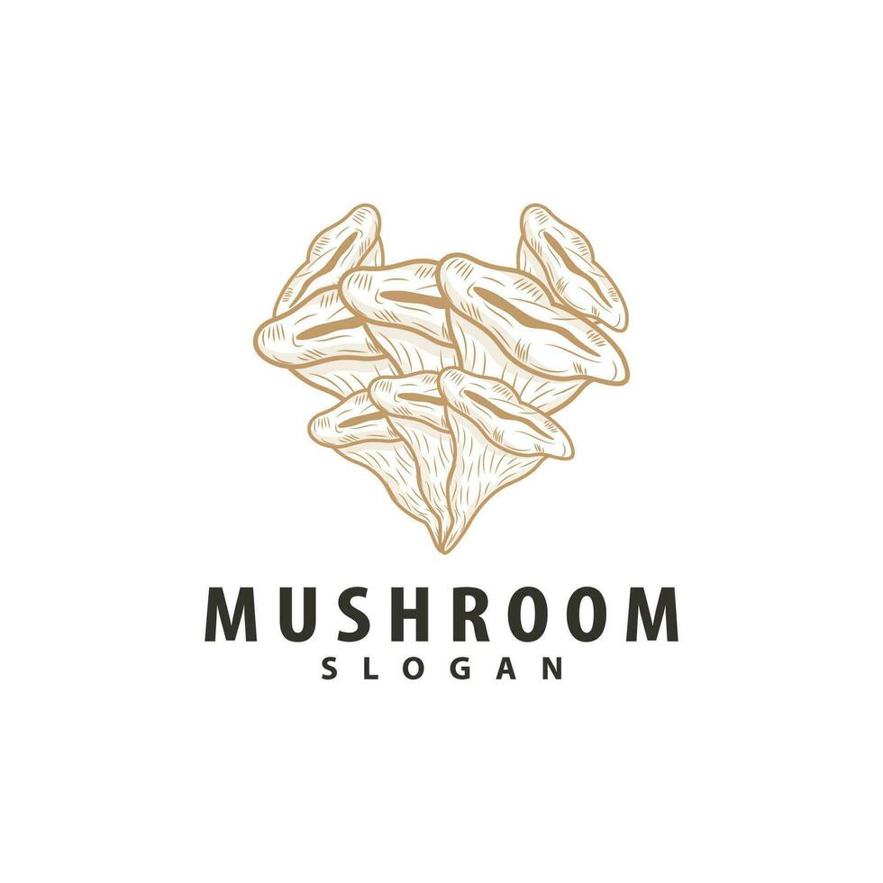 Mushroom Logo, Retro Minimalist Design, Food Vector, Mushroom Plant, Icon Illustration Symbol vector