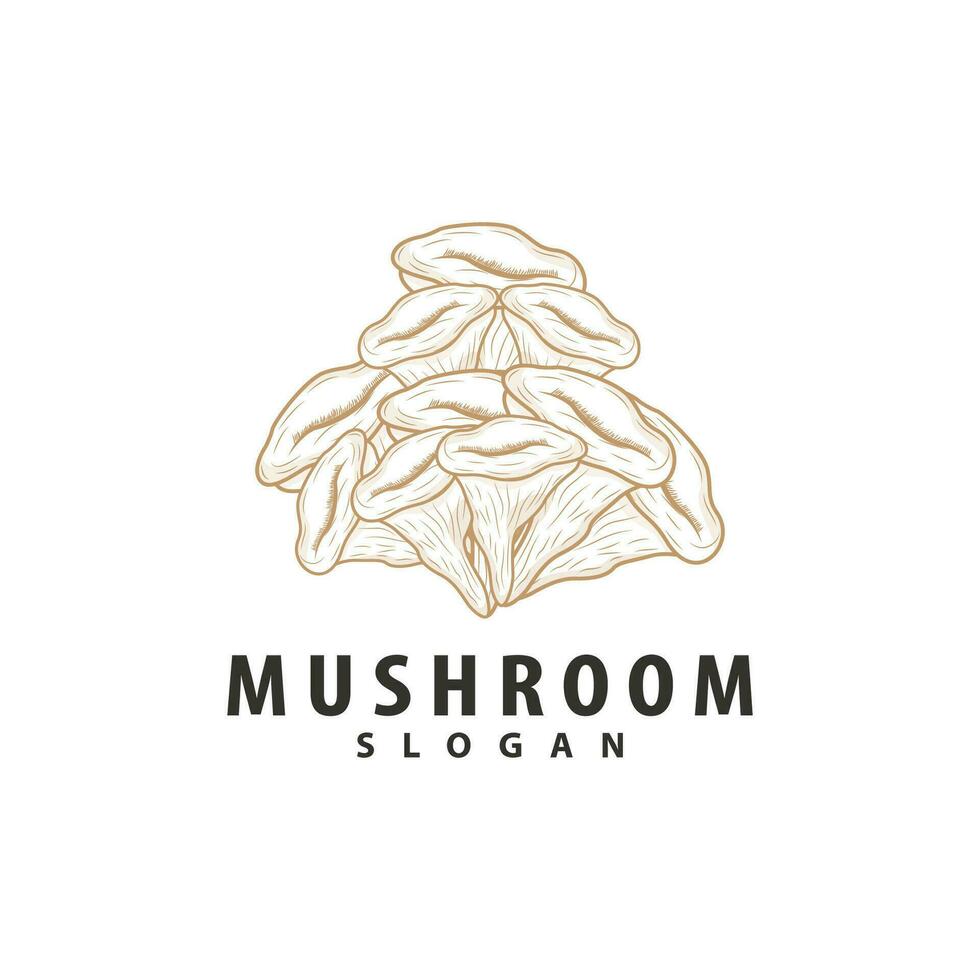 Mushroom Logo, Retro Minimalist Design, Food Vector, Mushroom Plant, Icon Illustration Symbol vector