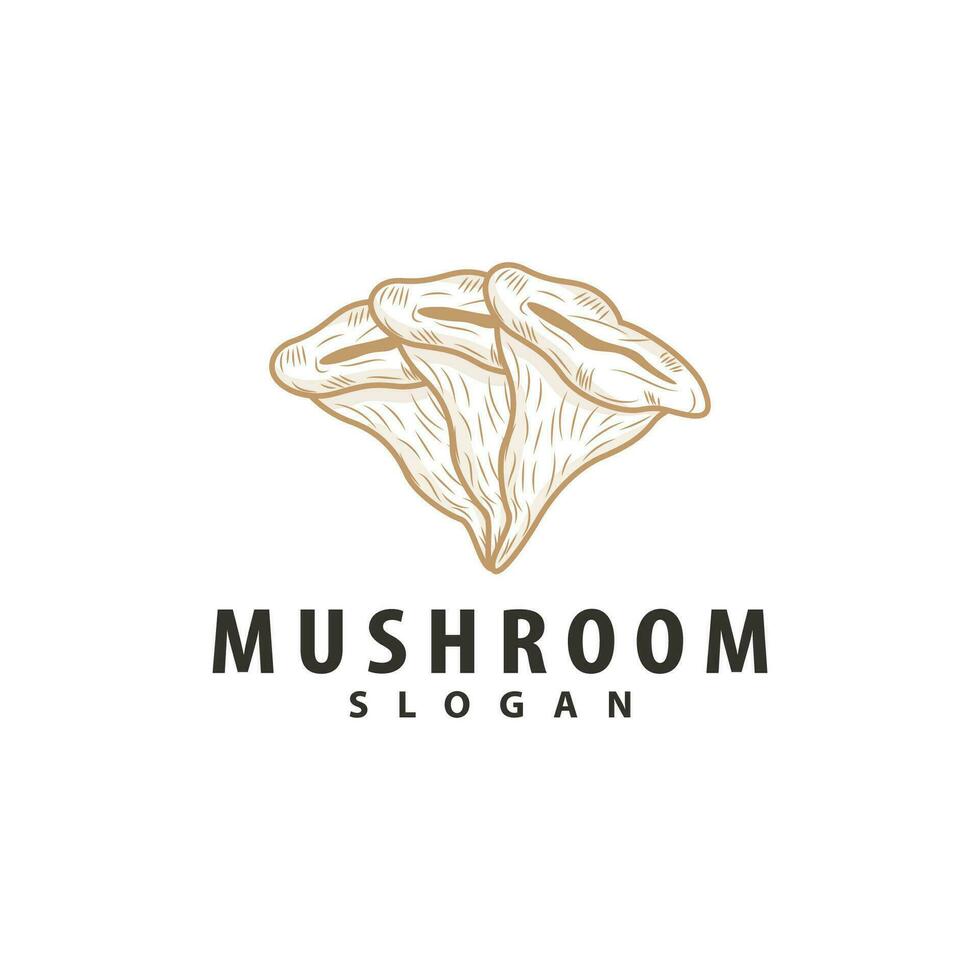 Mushroom Logo, Retro Minimalist Design, Food Vector, Mushroom Plant, Icon Illustration Symbol vector