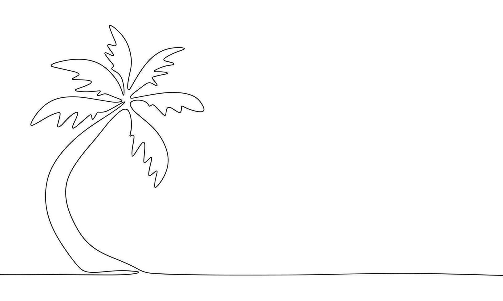 palma árbol silueta vector. uno línea continuo vector línea Arte contorno ilustración. aislado en blanco antecedentes.