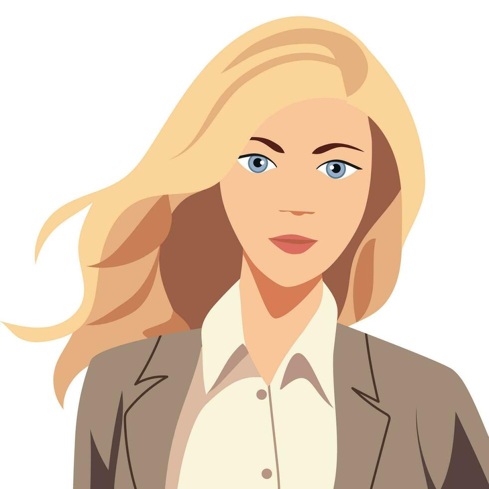 Blonde business woman cartoon character looking confident and wearing formal clothes vector