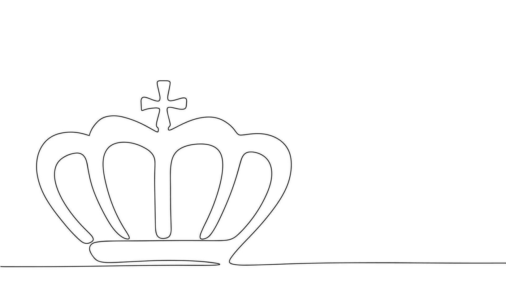 monarca mínimo bandera. uno línea continuo con corona vector ilustración. describir, línea Arte silueta, monolina.