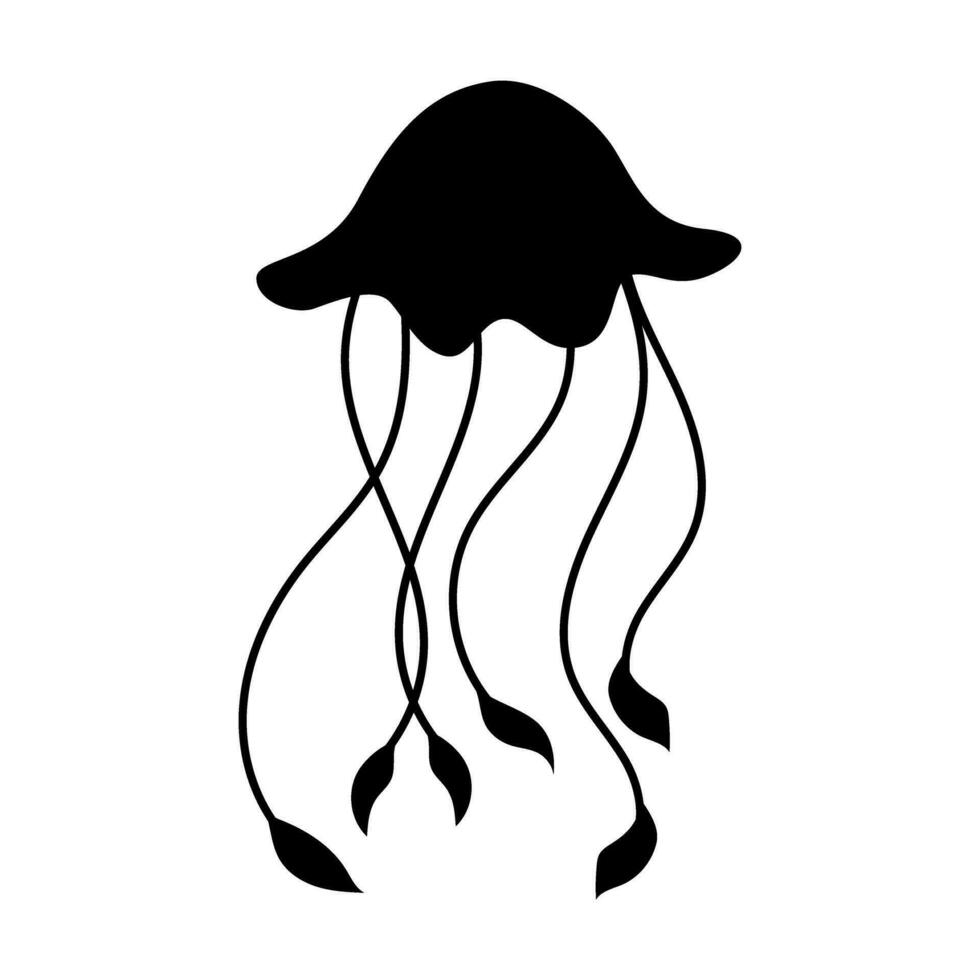 Jellyfish icon vector. Sea life illustration sign. Ocean symbol or logo. vector