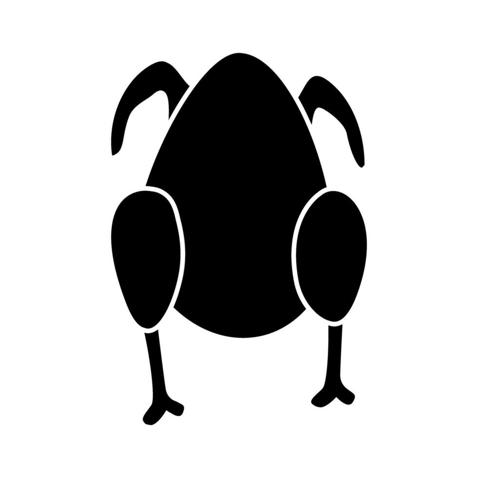 Grilled chicken icon vector. Chicken illustration sign. BBQ symbol. Bird logo. vector