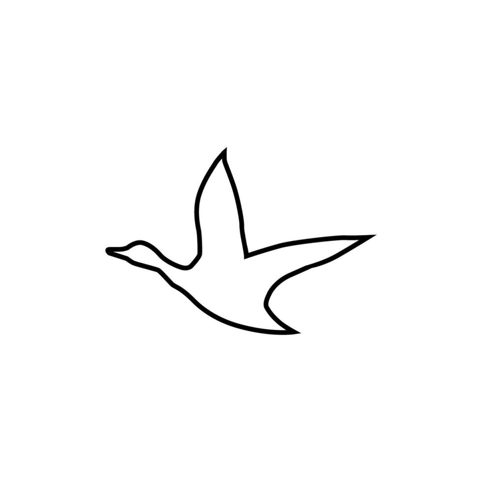 Pato icono vector. pájaro ilustración signo. caza símbolo. ganso logo. vector
