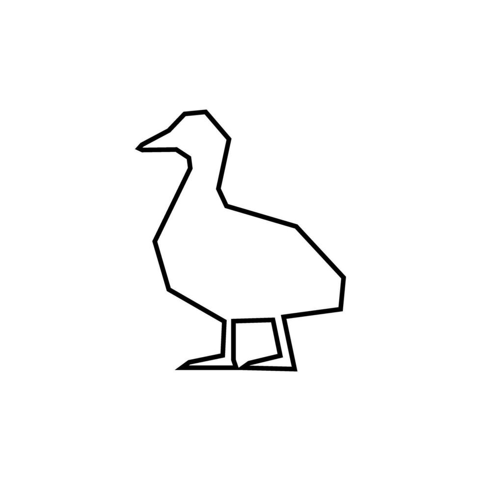 Pato icono vector. pájaro ilustración signo. caza símbolo. ganso logo. vector