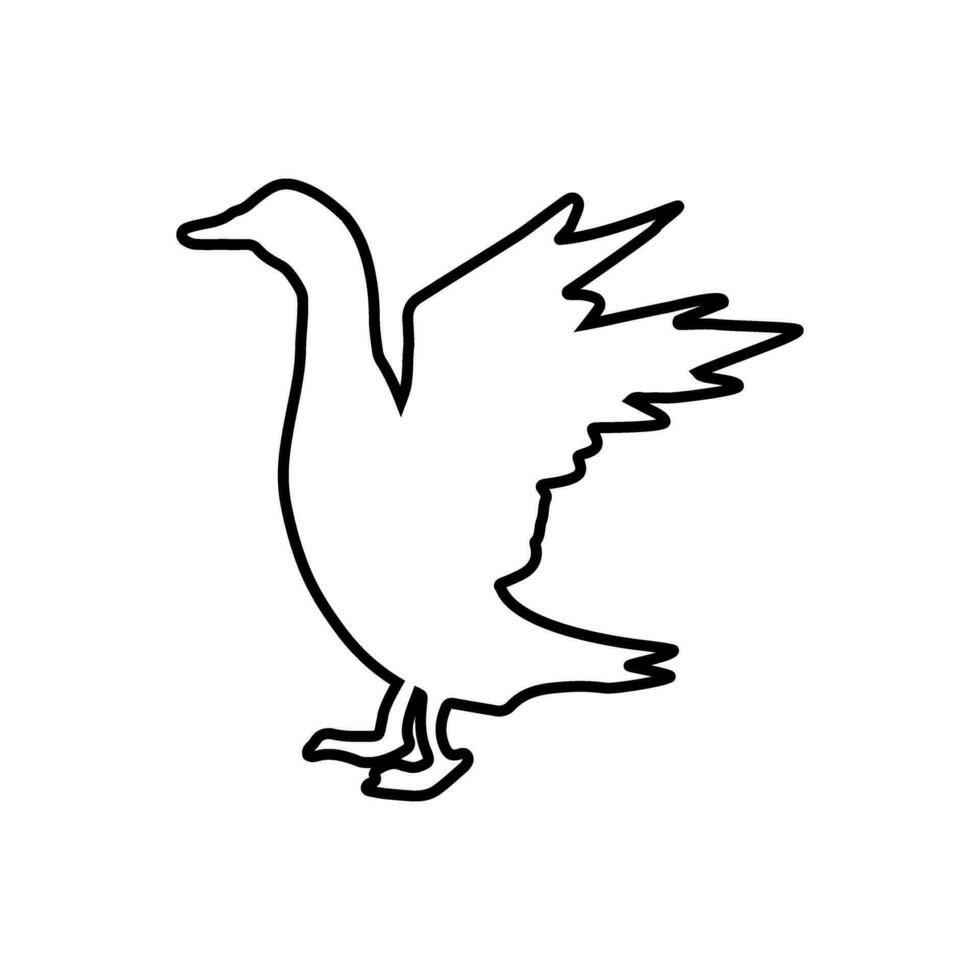 Pato icono vector. pájaro ilustración signo. caza símbolo. ganso logo. vector