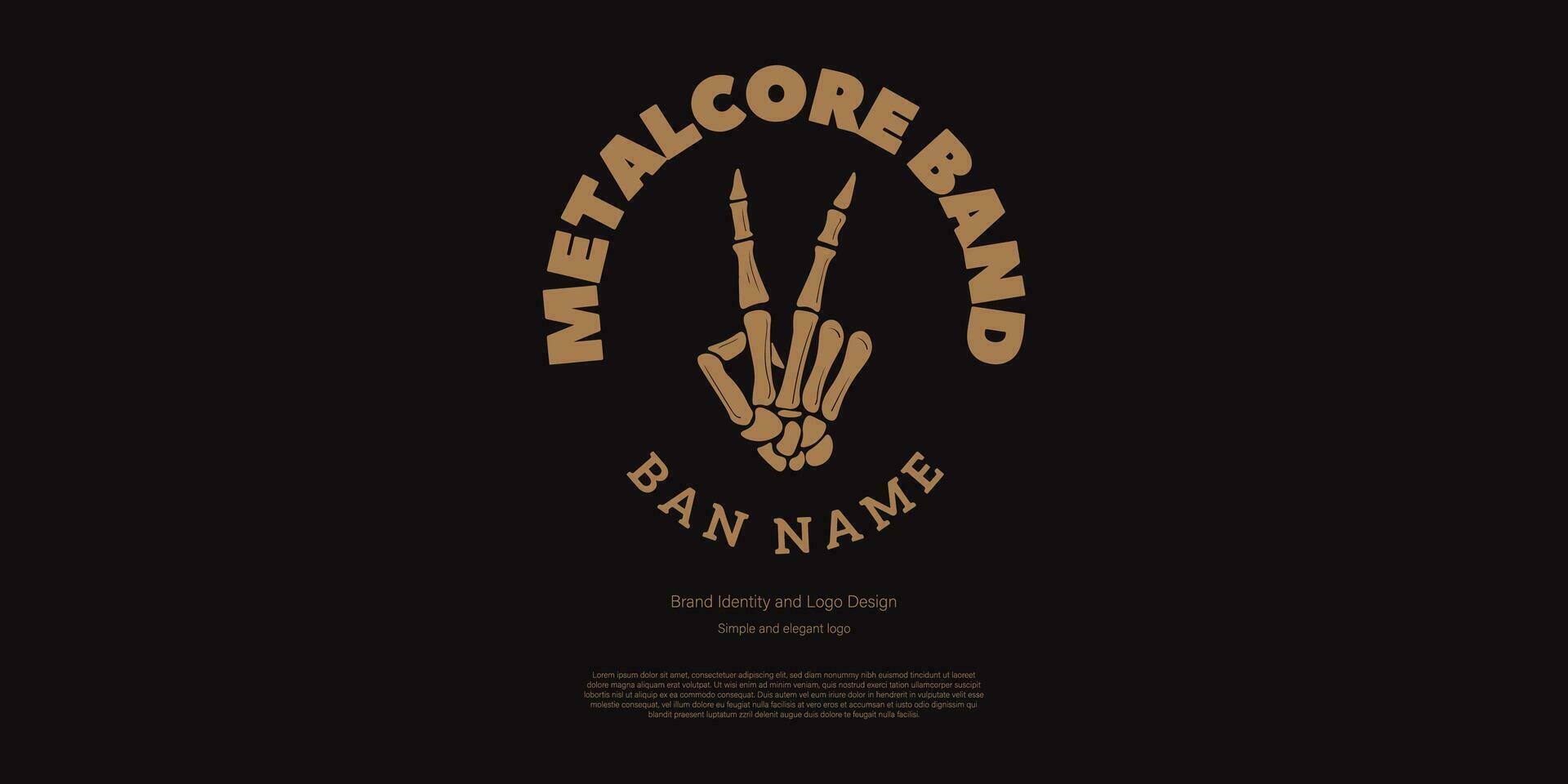 circle metal band logo design for studio or band community vector