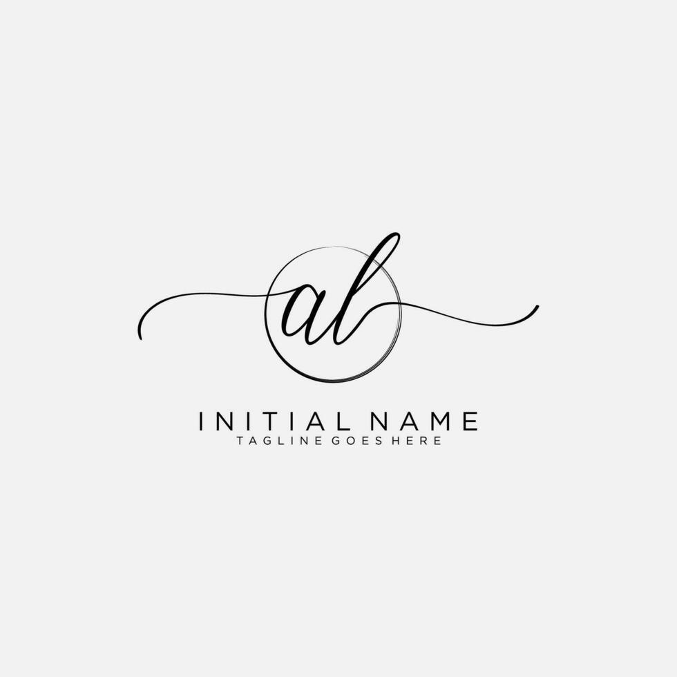 AL logo Initial handwriting or handwritten for identity. Logo with signature and hand drawn style. vector