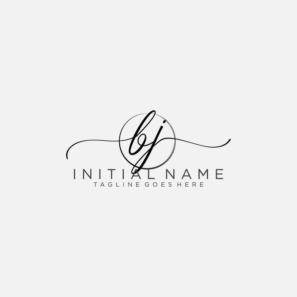 BJ logo Initial handwriting or handwritten for identity. Logo with signature and hand drawn style. vector