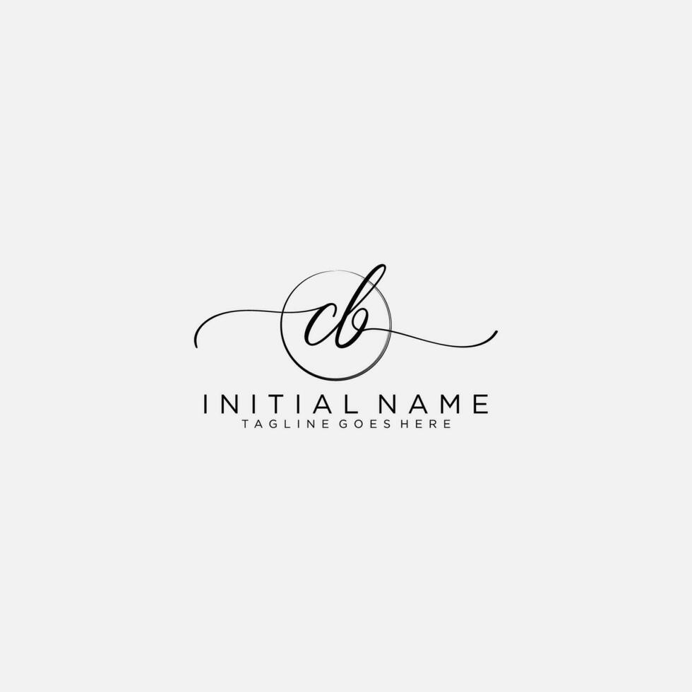 CB logo Initial handwriting or handwritten for identity. Logo with signature and hand drawn style. vector