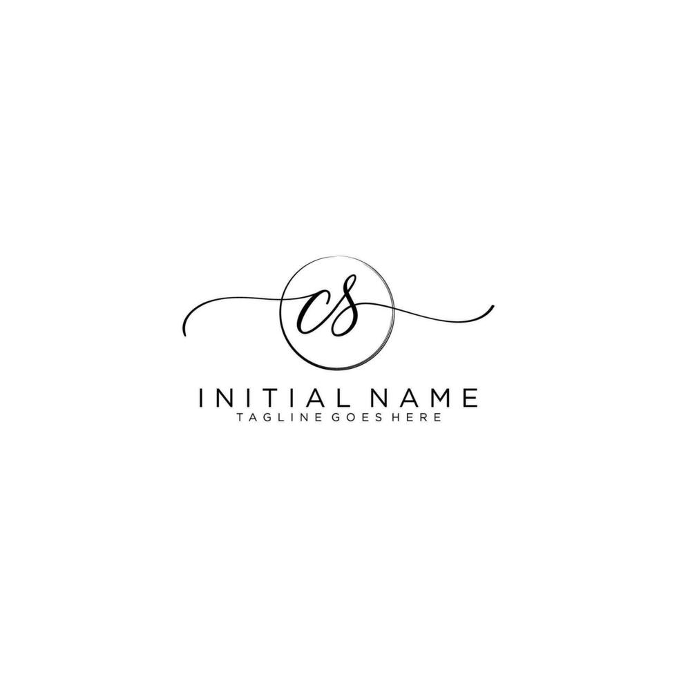 CS logo Initial handwriting or handwritten for identity. Logo with signature and hand drawn style. vector